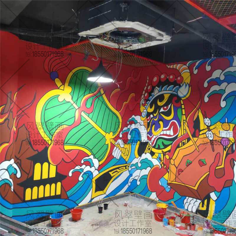 上海七串串烧烤餐厅彩绘