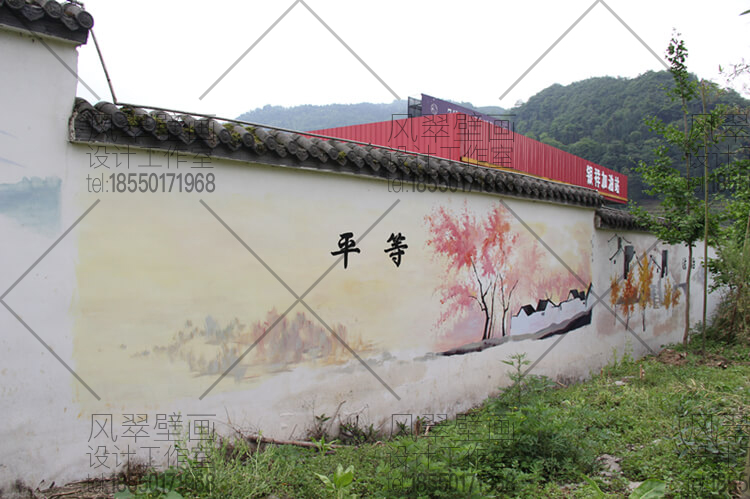 无锡新农村党建墙面喷绘